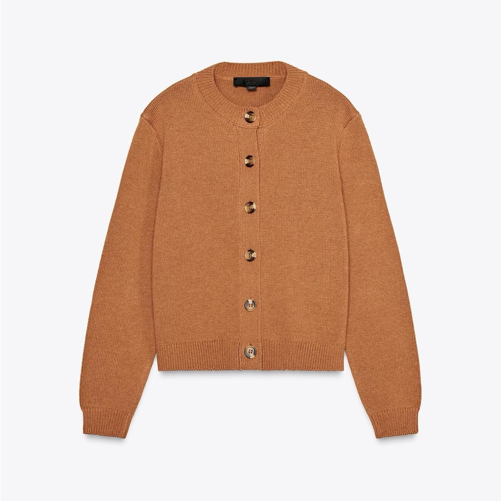 Zara Caramel Knit Cardigan